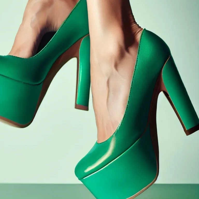 Zelené topánky na platforme